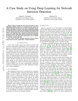 A Case Study on Using Deep Learning for Network Intrusion Detection