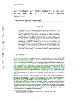 Yet another but more efficient black-box adversarial attack: tiling and
  evolution strategies
