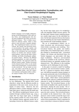 Joint Diacritization, Lemmatization, Normalization, and Fine-Grained
  Morphological Tagging