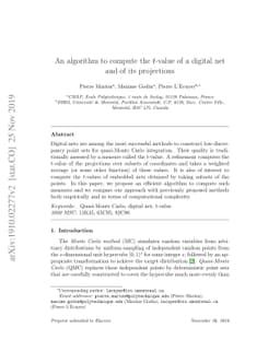 An algorithm to compute the $t$-value of a digital net and of its
  projections