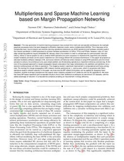 Multiplierless and Sparse Machine Learning based on Margin Propagation
  Networks