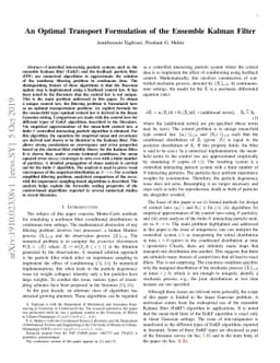 An Optimal Transport Formulation of the Ensemble Kalman Filter