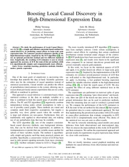 Boosting Local Causal Discovery in High-Dimensional Expression Data