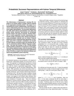 Probabilistic Successor Representations with Kalman Temporal Differences
