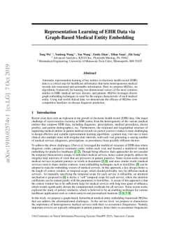 Representation Learning of EHR Data via Graph-Based Medical Entity
  Embedding