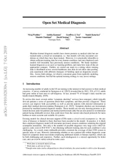 Open Set Medical Diagnosis