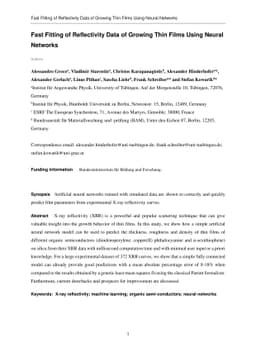 Fast Fitting of Reflectivity Data of Growing Thin Films Using Neural
  Networks