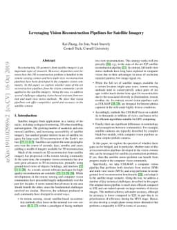 Leveraging Vision Reconstruction Pipelines for Satellite Imagery