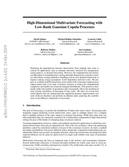 High-Dimensional Multivariate Forecasting with Low-Rank Gaussian Copula
  Processes