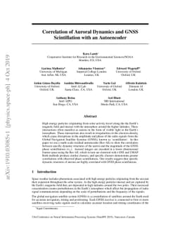 Correlation of Auroral Dynamics and GNSS Scintillation with an
  Autoencoder