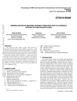 Generalization of machine-learned turbulent heat flux models applied to
  film cooling flows