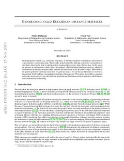 Generating valid Euclidean distance matrices