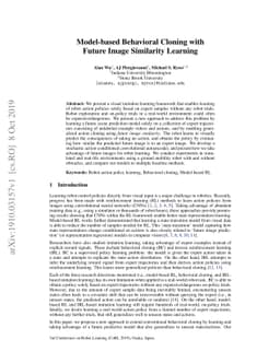 Model-based Behavioral Cloning with Future Image Similarity Learning