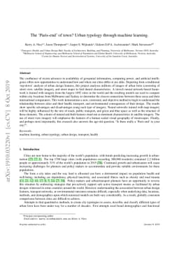The 'Paris-end' of town? Urban typology through machine learning