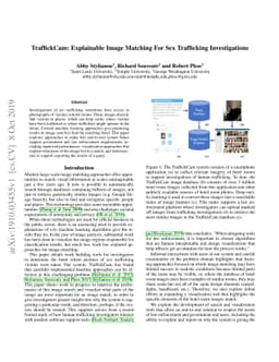 TraffickCam: Explainable Image Matching For Sex Trafficking
  Investigations