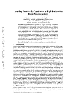 Learning Parametric Constraints in High Dimensions from Demonstrations