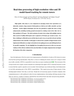 Real-time processing of high-resolution video and 3D model-based
  tracking for remote towers
