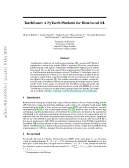 TorchBeast: A PyTorch Platform for Distributed RL