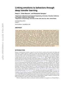 Linking emotions to behaviors through deep transfer learning
