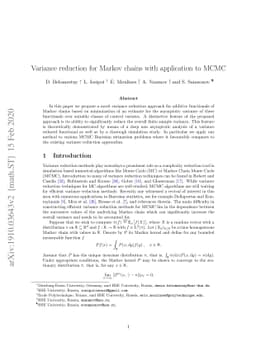 Variance reduction for Markov chains with application to MCMC