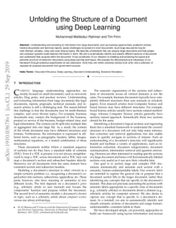 Unfolding the Structure of a Document using Deep Learning