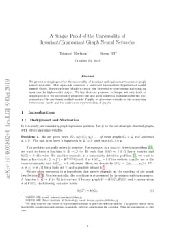 A Simple Proof of the Universality of Invariant/Equivariant Graph Neural
  Networks