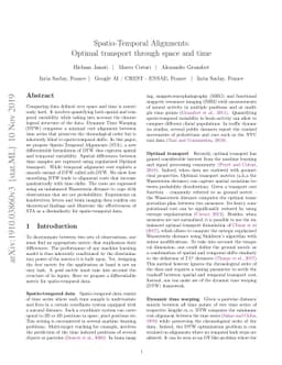 Spatio-Temporal Alignments: Optimal transport through space and time