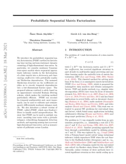 Probabilistic sequential matrix factorization