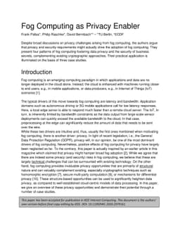 Fog Computing as Privacy Enabler