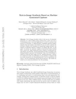 Text-to-Image Synthesis Based on Machine Generated Captions