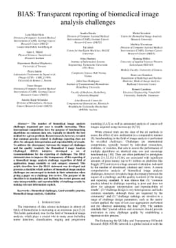 BIAS: Transparent reporting of biomedical image analysis challenges