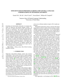 Efficient Semi-Supervised Learning for Natural Language Understanding by
  Optimizing Diversity