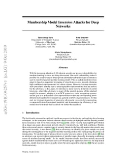 Membership Model Inversion Attacks for Deep Networks