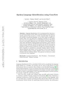 Spoken Language Identification using ConvNets