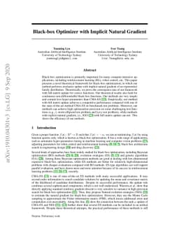 Black-box Optimizer with Implicit Natural Gradient