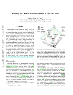 Searching for A Robust Neural Architecture in Four GPU Hours