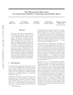 Tree-Wasserstein Barycenter for Large-Scale Multilevel Clustering and
  Scalable Bayes