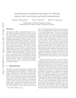 Learning protein conformational space by enforcing physics with
  convolutions and latent interpolations