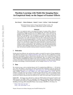 Machine Learning with Multi-Site Imaging Data: An Empirical Study on the
  Impact of Scanner Effects
