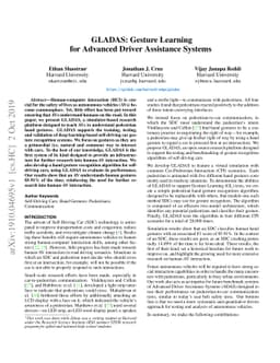 GLADAS: Gesture Learning for Advanced Driver Assistance Systems