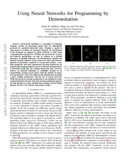 Using Neural Networks for Programming by Demonstration