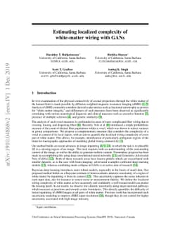 Estimating localized complexity of white-matter wiring with GANs