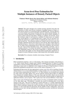 Scene-level Pose Estimation for Multiple Instances of Densely Packed
  Objects