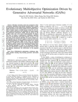 Evolutionary Multiobjective Optimization Driven by Generative
  Adversarial Networks (GANs)