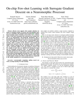 On-chip Few-shot Learning with Surrogate Gradient Descent on a
  Neuromorphic Processor