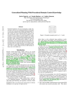 Generalized Planning With Procedural Domain Control Knowledge