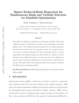 Sparse Reduced-Rank Regression for Simultaneous Rank and Variable
  Selection via Manifold Optimization