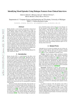 Identifying Mood Episodes Using Dialogue Features from Clinical
  Interviews