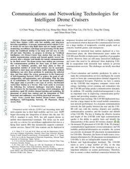 Communications and Networking Technologies for Intelligent Drone
  Cruisers