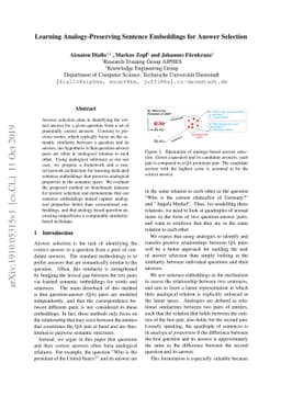 Learning Analogy-Preserving Sentence Embeddings for Answer Selection